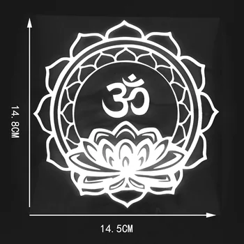 OFK 14.5X14.8CM Budistliku Lotus Meditatsiooni Auto Kleebis Art Moe Vinüül Decal Must/Hõbe