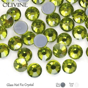 Olivine hot fix flatback kive kleit art särab kristallid kiirparandus prügikasti raputas kivid selga riided, vahuveini litrid
