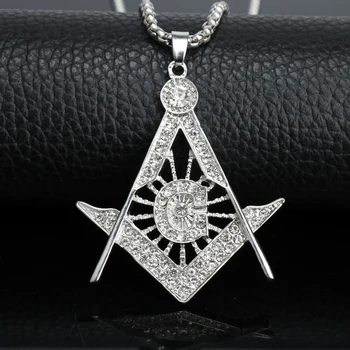 Pentagramm Kaelakee Kulla Ja Hõbeda Värvi Rhinestone G Tähega Ripats Kaelakeed Masonic Sümbol Hip-Hop Ehted Choker
