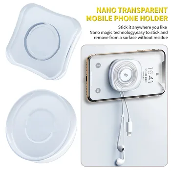 Pestav nano kleebised telefoni omanik kleebi Nano läbipaistev mobiiltelefoni omanik käsi kleebi geel pad Ruut, ring
