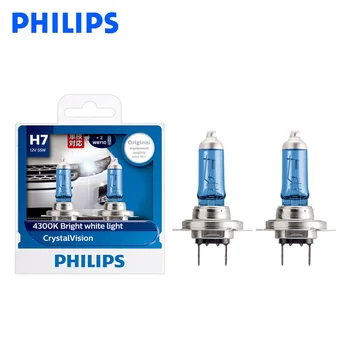 Philips H7 12V 55W Crystal Vision 4300K Ere Valge Valgus-Halogeenlambid Auto Esitulede Stiilne Välimus UV 12972CVSM, Paar