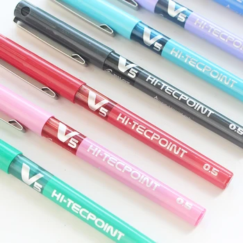Piloot HI-TECPOINT V5 Geel Pliiatsid 0,5 mm Sile Kirjalikult Nõela Pen Jaapani Kirjatarvete Vee-aluse Pen Kooli kontoritarbed