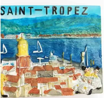 Prantsusmaa Provence 'i COte d' azur Vale Saint Tropez kolmemõõtmeline maastik turistidele suveniiride külmik kleebised