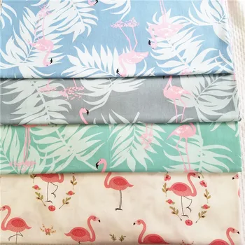 Puuvill Poplin Riie Flamingo trükkimine Cartoon trükitud kangast kleit DIY voodipesu Särk Käsitsi Õmblemine segast Riie