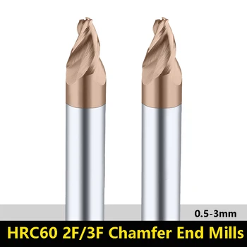 PÄRAST Volfram Terase Koondamise Chamfer Lõpp-Freesimine CNC HRC60 2T 3T Tahke Ränikarbiidi Koonilised Lõikur Masin on 0,5-3mm Chamferring Endmill