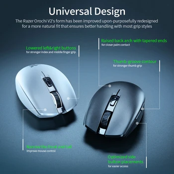 Razer Orochi V2 Wireless Gaming Mouse Kaasaskantav Ultra-kerge Hiirt, Toetab BT&Razer Hyperspeed Traadita Ühendus
