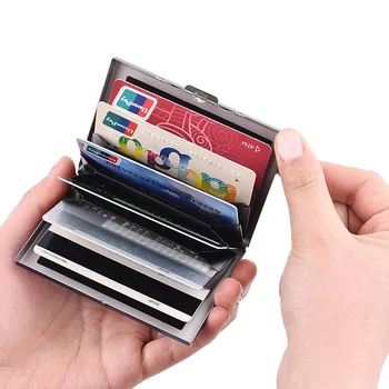 RFID-Anti-varguse Krediitkaardi Omanik Roostevabast Terasest Mini Rahakoti Käekotti Naised Mehed Business Travel Panga Kaart Ohutuse Kaitse Puhul