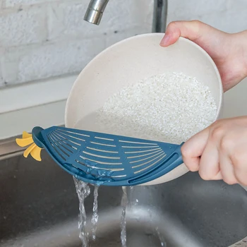 Rice Drainer Colander Tools Household Convenient Multifunctional Hanging Fruit Rice Washer Kitchen Noodle Rice Cleaner Machine