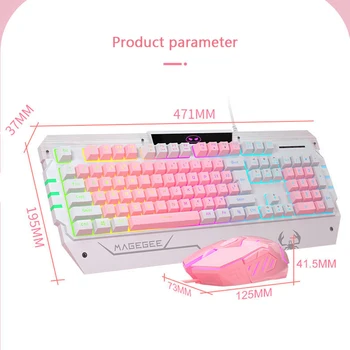 Roosa Mehaaniline Klaviatuur, Hiir, Kõrvaklapid PC Gamer Tüdrukud Klaviatuurid kit mängude traadiga keycaps set Klaviatuurid ja hiired arvuti