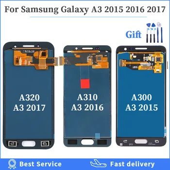Saate reguleerida heledust LCD Samsung Galaxy A3 2017 2016 2017 A320 A300 A310 LCD Ekraan Puutetundlik Digitizer Assamblee +Tööriistad