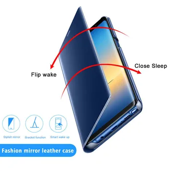 Samsung Galaxy A12 5G Juhul Smart View Mirror Klapp Nahast Telefon Juhtudel Samsung A42 12 42 GalaxyA12 Kate Capa Fundas