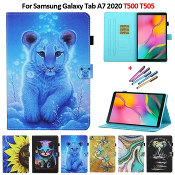 Samsung Galaxy Tab A7 2020 Juhul SM-T500 T505 Tiiger Kass Muster Shell Funda Galaxy Tab 7 A7 Lite 8.7 2021 kate