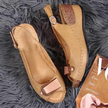 Sandaalid Naistele Platvorm Kiilud Jutustama Naine Põhjuslik Kõrged Kontsad Avatud Varvas Mugavuse Kala Suu Kingad Zapatos De Mujer 20#