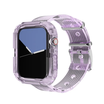 Silikoon bänd rihm apple vaata 5 4 ansamblid 42mm 38mm sport correa läbipaistev iwatch seeria 5 4 3/2/1 watchband 44mm 40mm