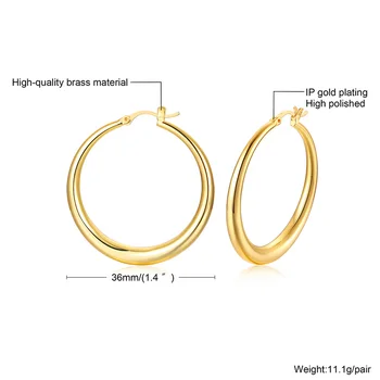 Suur Hoop Kõrvarõngad Naistele Toru Kõvadele Kulda Täis Boho Ring Ring Minimalistlik Kõrvarõngad, Elegantne Ehteid