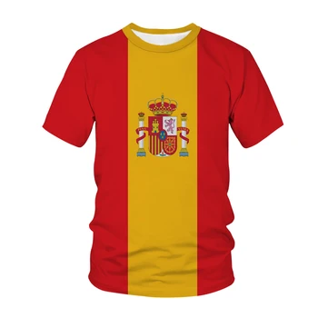 Suvel T-Särk Hispaania riigivapp Logo 3D Print Mehed Naised Fashion Streetwear CCCP O-Kaelus T-Särk Teen Harajuku Väljas Tops