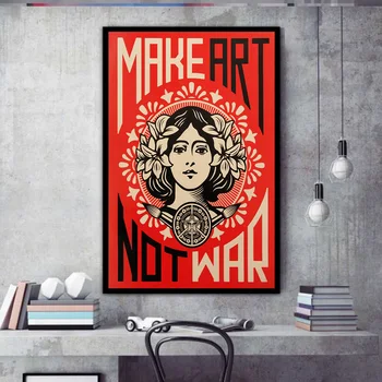 Tehke Kunsti, Mitte Sõda KUULETUMA Kunsti Lõuend Print Maali Vintage Shepard Fairey Seina Pilt elutuba, Magamistuba Kodu Kaunistamiseks Plakat