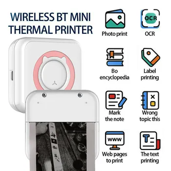 Traadita Label Printer Bluetooth Mini Kaasaskantav Tasku HD Termilise Foto Tag Hind Kleebis Printer Kiire Printimine Kodus Kasutada Office