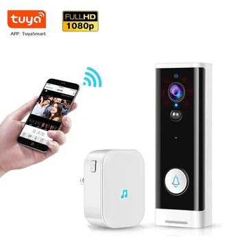Tuya Smart Elu Home Security Traadita Wifi Uksekell Chimes Veekindel Uksekell Kellamäng Touch Nupp EU Pistik Intelligentne Vastuvõtja