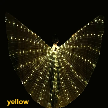 Täiskasvanud LED Tants Tiivad Liblikas Helendav Tants Rekvisiidid Värvi Fluorestsents Näita kõhutants Varjatud Tiivad Pulgad