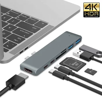 USB-3.1 Type-C-Hub HDMI Adapter 4K Thunderbolt-3 USB-C keskus koos Rummu 3.0 TF SD Lugeja Pesa MAKSEVIIVITUSE MacBook Pro Õhu 2020 M1 Kiip