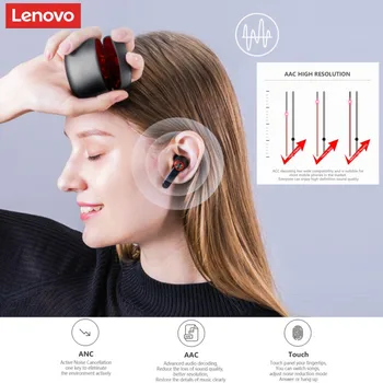 UUED Lenovo HT78 ANC Aktiivne müravähendus TWS Traadita Bluetooth-Gaming Headset Touch Control Veekindel Noise Cancel Laos