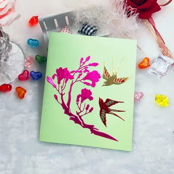 Uued Linnud ja Lilled Metalli Lõikamine Sureb DIY Scrapbooking Šabloon Paber-Kaardi Dekoratiivsed Käsitöö Reljeef Surra