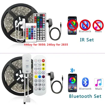 Uus Bluetooth Muusika LED Valgus 5M 10M 15M Paindlik Lindi 5050 60LEDs RGB LED light Tape Diood DC12V led tuled tuba