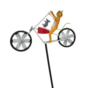 Uus Metallist Tuul Vurr Whirligig Loomade Bike Tuuleveski Raua Kunsti Väljas Aed Kuju, Ornament Naljakas Jalgratta Tuul Indikaator Decor