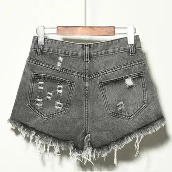 Uus Mood Seksikas Naiste Kõrge Vöökoht Teksad Põhjuslik Ripitud Auk Denim Jeans lühikesed Püksid Fraying Servad Lühikesed Püksid Suurus 6XL