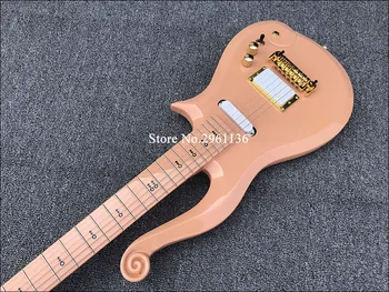 Uus Prints Electric Guitar CNC Tehtud Keha 22F Linnud Stiilis Gold Riistvara Groveri Tuuner Lepp keha Roosa Läikiv Viimistlus Kvaliteetne