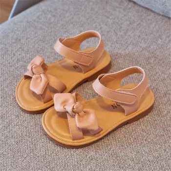 Uus tüdrukute sandaalid suvel 2021 mood vibu princess kingad mitte tõsta pehme ainus tüdruk on avatud sõrme sandaalid