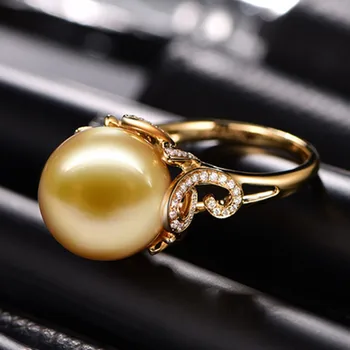Valgus-Kollane Kuld Värvi Ring Pärlid Sõrme Sõrmus Rhinestone jaoks Aastapäeva Kingitus Ehted