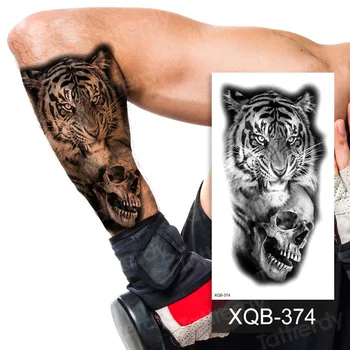 Veekindel Ajutine Tätoveering Kleebis Lion King Crown Risti Tiiger Muster Võltsitud Tatto Flash Tätoveering Must Body Art Lapsed, Naised, Mehed