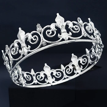 Vintage Royal Full Ring Crown Barokk Sulamist Rhinestone Tiaras Pruutneitsi Kuningas Peapaela Naised Mehed LL@17