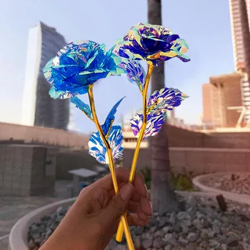Värvikas Helendav Tõusis Kunstlik Led Light Flower Unikaalne Kingitused Tüdrukute Regalos Dia De La Madre 2021 Pulm Deco Presentes