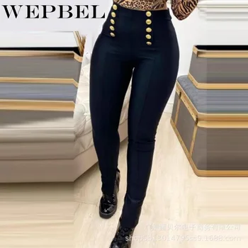 WEPBEL Kevadel ja Sügisel Mood Kõrge Vöökoht Skinny Püksid Naiste Vabaaja Topelt Karavan Pliiats Püksid