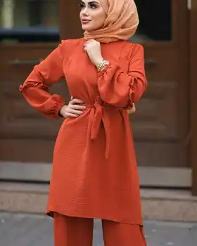 Wepbel Pikk Topid Pluus + Püksid Rüü Islamci Naiste Varustus Moslemi Naiste Ülikond Araabia Lahti Salenemisele Suured Pikad Varrukad