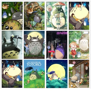 Xaviera Diamond Maali Hayao Miyazaki Klassikaline Anime Minu Naaber Totoro DIY ristpistes Mosaiik Rhinestone Tikand, Käsitöö
