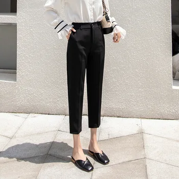 Ülikond Püksid Naine Suvel Pahkluu Pikkus Capri Püksid Must Beež Asukoht Daam Tööd Püksid 2020 Pliiats Pant Naine Äri kanda