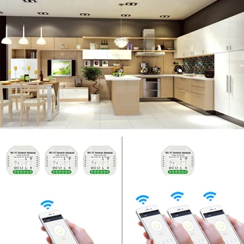 1 Gang 2 Viisil WiFi Smart Light Switch Peidetud Diy Moodul Smart Life/Tuya APP pult Töötab Alexa Echo Google Kodu
