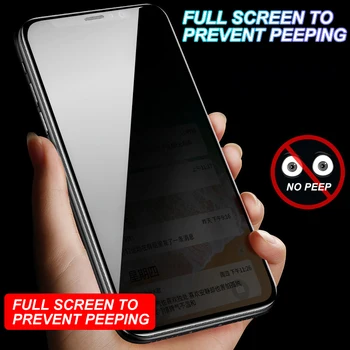 100D Anti spy kaitseklaas iPhone mini 12 11 Pro Max Privacy Screen Protector iphone X-XR, XS Max 6 6s 7 8 Plus SE Klaas
