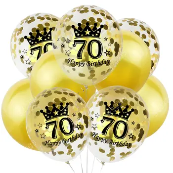 10tk 70. Sünnipäevaks Õhupalli Decor Rose Gold Konfetit Lateks Õhupallid 70 Aastat Vana Osaline Tähistada Aastapäeva Tarvikud
