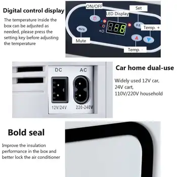15L Kodu/Auto, Külmik, LCD Kontrolli Automoble Külmkapp Külmikud Külmutus-Jahutus Kast frigobar Toiduainete Säilitamine Külmiku Kompressor