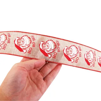 2 Hoovis Burlap Lindid Jõulud teenetemärgi lindi kinke wrap Christmas ribbon Santa Claus muster 50mm