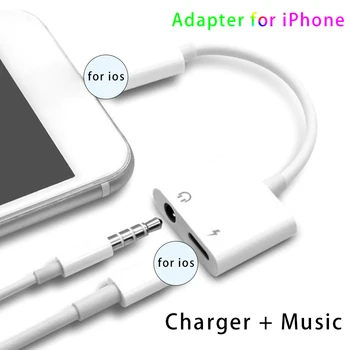 2 in 1 Audio Adapter Aku Kõrvaklapid Kaabel iPhone 12 X 7 8 Plus Aux Pesa Peakomplekti, iphone 3.5 mm Kõrvaklappide Splitter