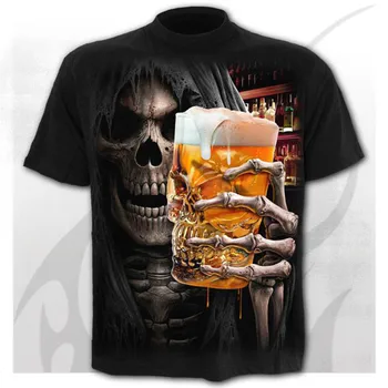 2020. aasta T-särk Meestele SkeletonT-särk Punk Rock tshirt 3d Print ülepaisutatud t-särgid Vintage Meeste Riided Suve must tops top
