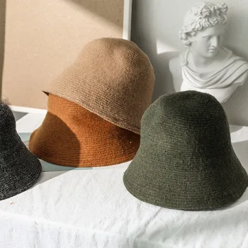 2020. Aasta Uus Mood Solid Villane Müts Kopp Müts Naiste Sügis-Talve Kalamehe Müts Vintage Kudumise Villa Basseini Müts Kopp Müts Kohal