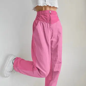 2020 Harajuku Y2K E-Tüdruk Pikk, Kõrge Vöökoht Segast Pikad Püksid Pruunid Velvetist Naiste Vintage 90s Esteetiline Streetwear Püksid