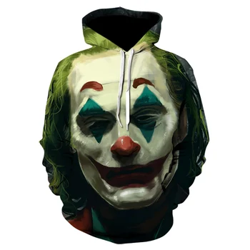 2021 kevadel Uusim Kloun 3D Trükitud Pikkade Varrukatega Meeste Joker Nägu Juhuslik Mees on Hupparit Naljakas Hupparit Tops tee sudadera hombre